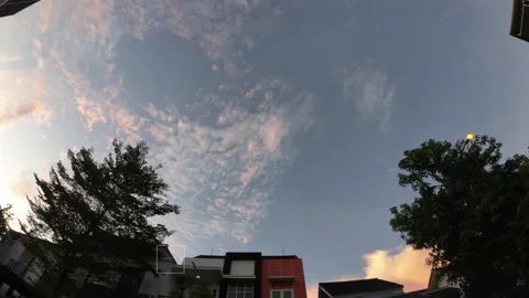 Timelapse of sunset in a residential area Stock Footage 234876887