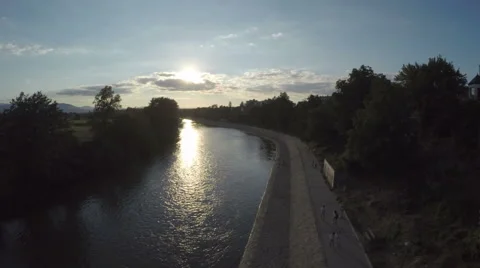 Timelapse of sunset at river Stock Footage 68148045