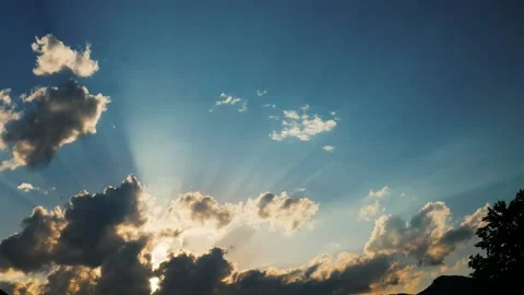 Timelapse sunset running clouds Stock Footage 143006133