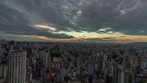 Timelapse Sunset Sao Paulo, Brazil Stock Footage