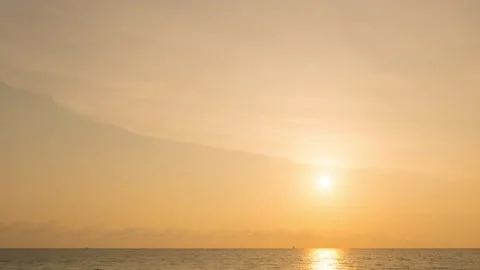 Timelapse sunset sea cloud color red orange sky background Phuket Thailand Stock Footage 153381362