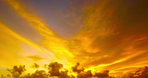 Timelapse sunset sea cloud warping red orange sky background Phuket Thailand Stock Footage 153380881