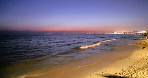Timelapse Sunset at sea in the evening - beach of El Arenal, Mallorca, Spain Stock Footage 86178449