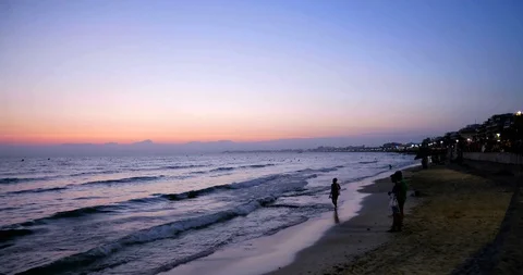 Timelapse Sunset at sea in the evening - beach of El Arenal, Mallorca, Spain Stock Footage 86178803