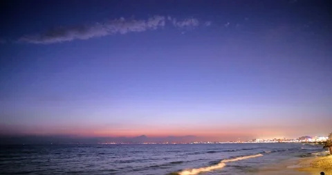 Timelapse Sunset at sea in the evening - beach of El Arenal, Mallorca, Spain Stock Footage 86181581