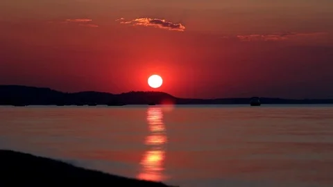 Timelapse Sunset on the sea Stock Footage 71277972