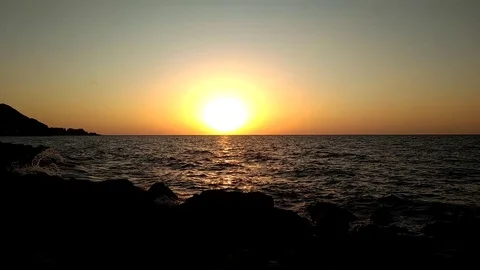 Timelapse of sunset in the sea Stock Footage 116806342
