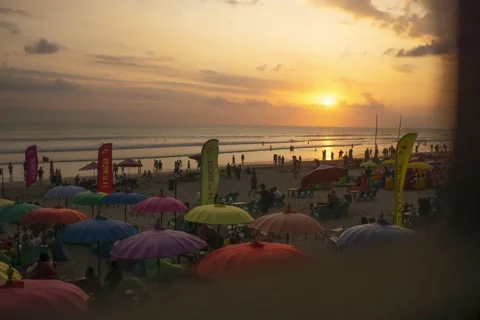 Timelapse of Sunset in Seminyak, Bali Stock Footage 237010817