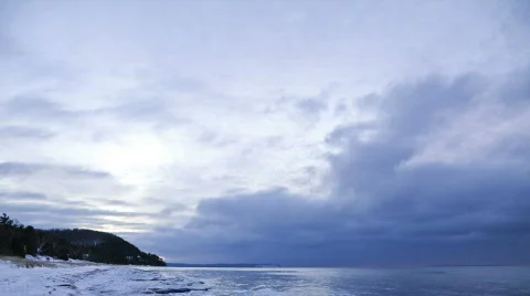 Timelapse sunset on shoreline Stock Footage 306860