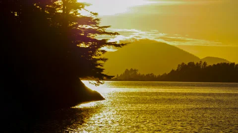 Timelapse, Sunset, Sitka Bay, southeast,  Alaska Stock Footage 41208473