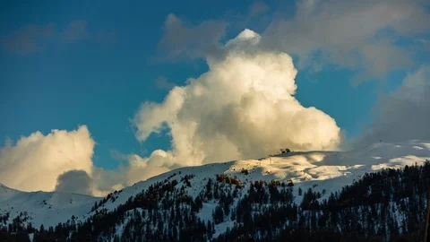 Timelapse Sunset Ski Resort in Risoul France Stock Footage 127233307