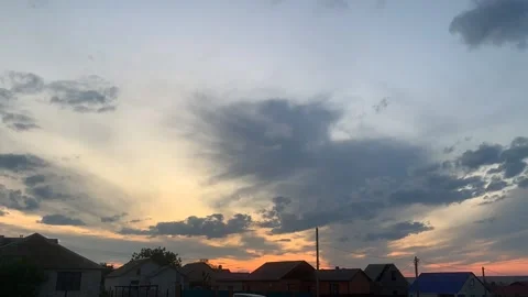Timelapse of sunset sky with huge clouds Stock Footage 152109060