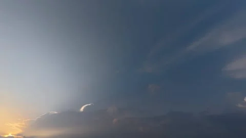Timelapse of Sunset Sky with Moving Clouds and Camera Pan Stock Footage 314194367