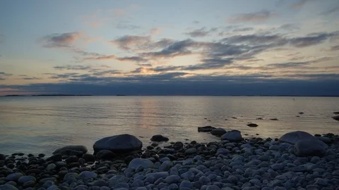 Timelapse of sunset at southern most point in Finland Stock Footage 91366210