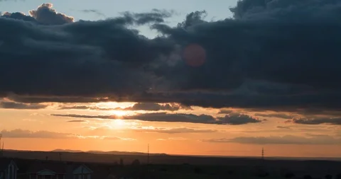 Timelapse sunset storm clouds Stock Footage 129146319