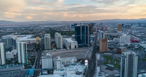 Timelapse Sunset at Stratosphere Tower in Las Vegas Nevada, Utah United States Stock Footage