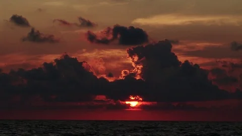 Timelapse, sunset of the sun in the clouds Stock Footage 76646738