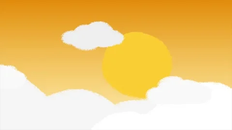 Timelapse of sunset, sun with white clouds and vanilla sky hand-drawn anima.. Stock-Footage 279140730