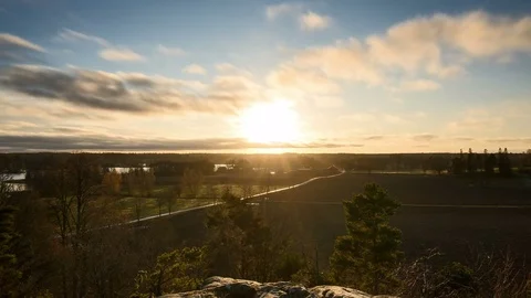 Timelapse of sunset in Sweden Stock Footage 82833937