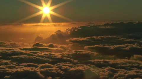 Timelapse sunset topview from summit of haleakala volcano,maui,hawaii Stock Footage 40701442