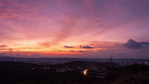 Timelapse - Sunset, traffic, cityscapes 4K Stock Footage