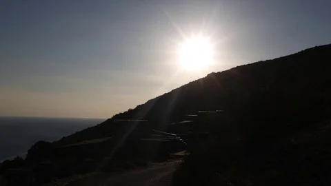 Timelapse Sunset view from Arrabida Mountains, Setubal, Portugal Stock Footage 84111136