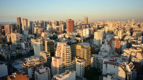 Timelapse of sunset view of Buenos Aires city Stock Footage 135614351