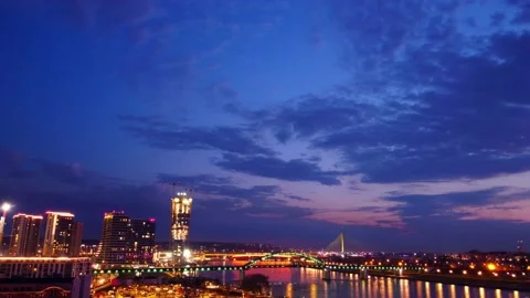 Timelapse sunset view of Kula Belgrade Tower Video stock 153856152