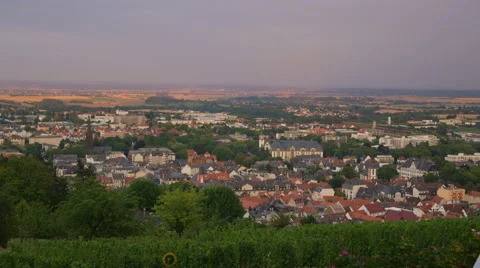 Timelapse, sunset, view of a small city in Germany, 4K Stock Footage 64182302
