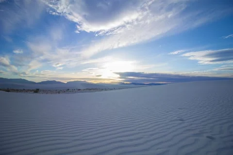 Timelapse of the sunset in White Sands, New Mexico Stock Footage 209954055