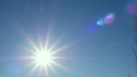 Timelapse sunstar wispy clouds blue clear sky background. slow moving clouds. Stock-Footage 166930872