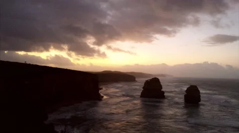 Timelapse of Sunup at the 12 Apostles Video stock 46466638