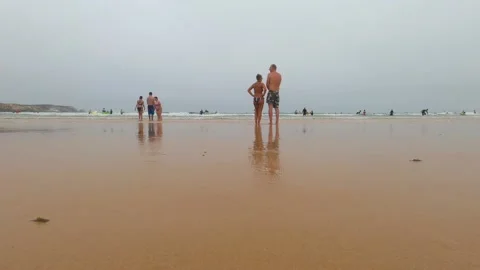 Timelapse of a Surfers Beach Stock Footage 205006580