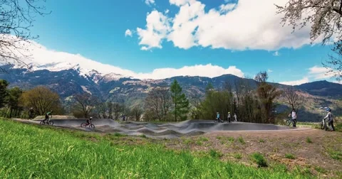 Timelapse from Swiss Mountain with Pumptrack in the front Vídeos de archivo 62417245