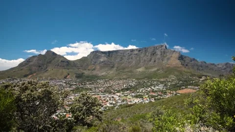 A timelapse of Table Mountain and Cape Town CBD viewed from Signal Hill Stock Footage 243218142
