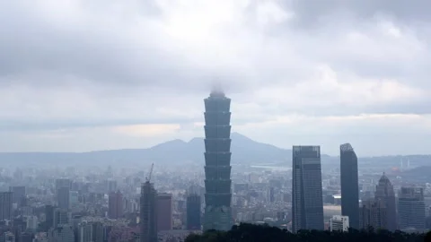Timelapse of Taipei in cloudy day - 4k Stock Footage 293745656