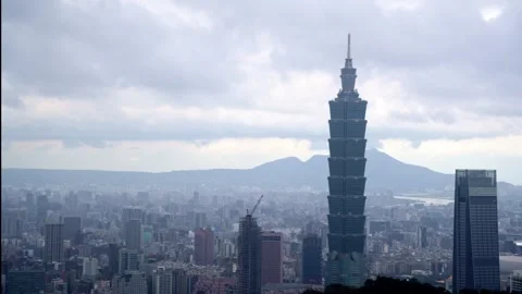 Timelapse of Taipei in cloudy day - 4k Stock Footage 293745658