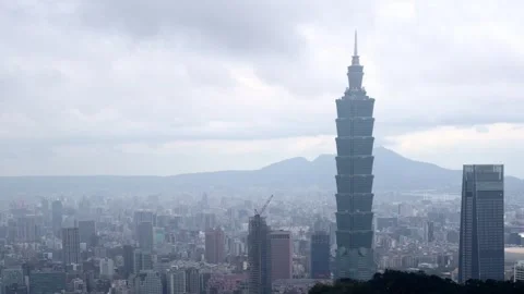Timelapse of Taipei in cloudy day - 4k Stock Footage 293745659