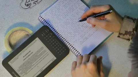 Timelapse of taking notes from above Stock Footage 47650440