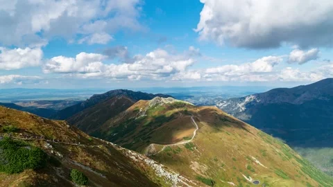 Timelapse of Tatra Mountains Peaks on a Summer Day Stock Footage 280442192