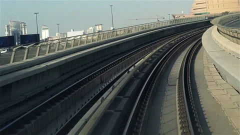 Timelapse of Technology Railroad with Motion. POV View from Train Stock Footage 114932196