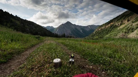 Timelapse Tent in mountains Stock Footage 81414742