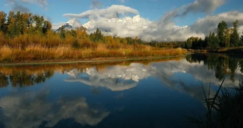 Timelapse of the Teton range in fall Stock Footage 166858661