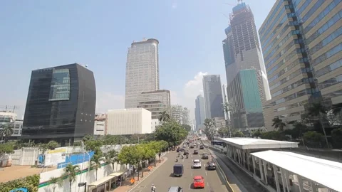 TIMELAPSE AT THAMRIN ROAD, CENTRAL JAKARTA, INDONESIA Stock Footage 152215860