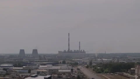 Timelapse thermal station on a background of clouds Stock Footage 134338103