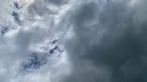 Timelapse of thick rain clouds pulling in the sky Stock Footage 108082571