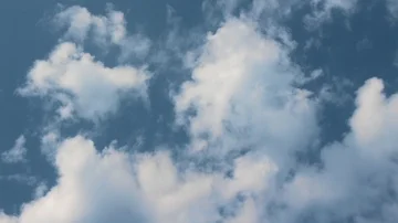 Timelapse Thick White Boiling Clouds on Blue Sky Detail 3 Stock Footage 85789811