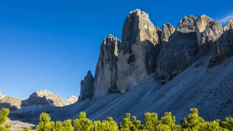 Timelapse of the Three Peaks  of Lavaredo Mountains Stock Footage 128733471
