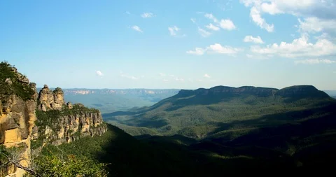 Timelapse The Three Sisters From Echo Point, Blue Mountains Stock Footage 128768092
