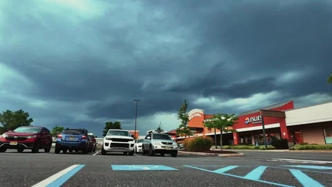 Timelapse of thunder clouds rolling in over Princeton shopping mall, graded 4k Stock Footage 282448976
